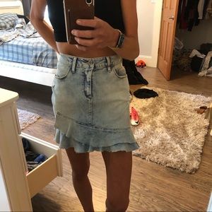 Jessica Simpson ruffle denim skirt